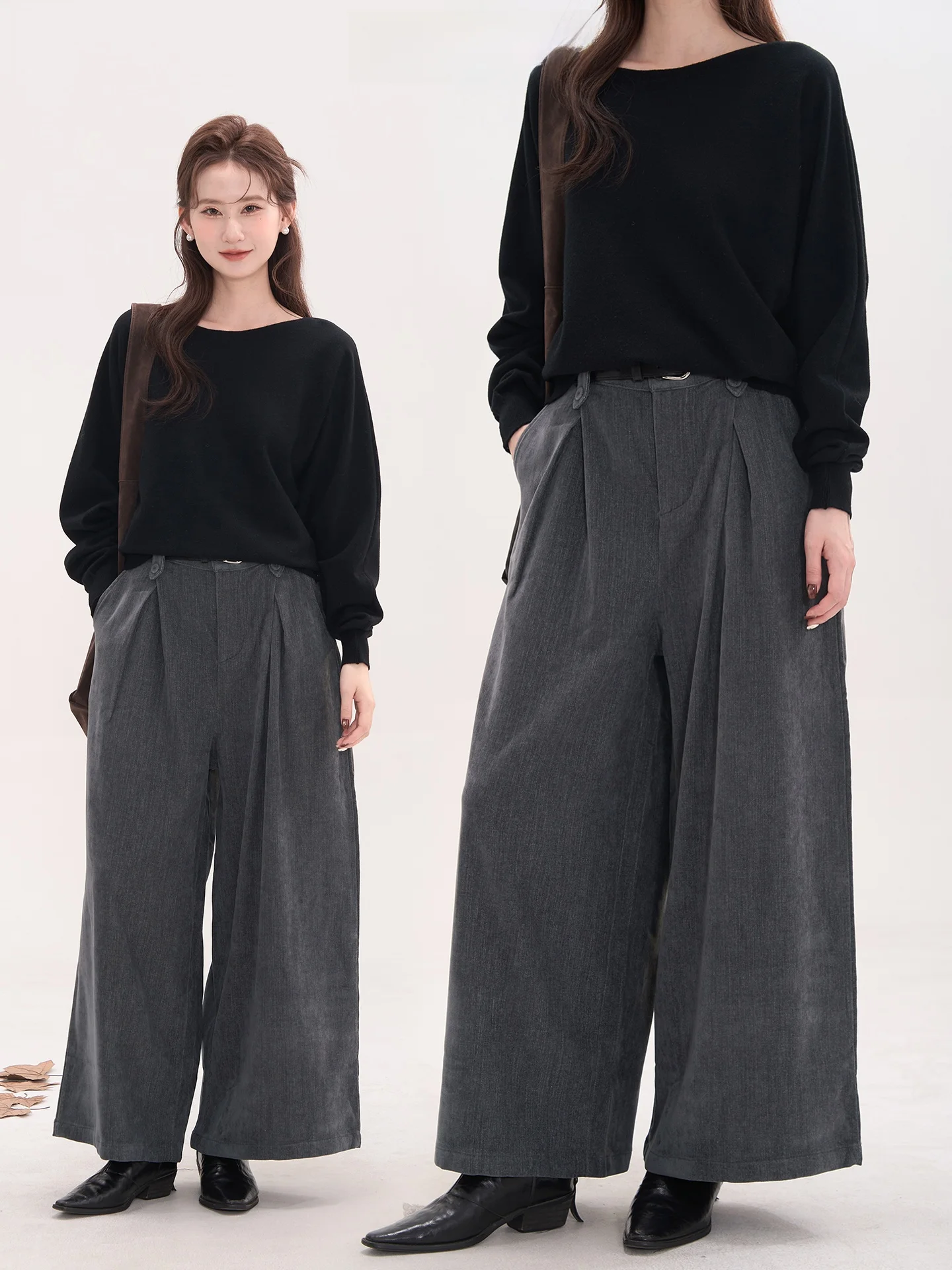 

Женские зимние широкие брюки свободного кроя Heme Snowfall Silent Snow Niel Velvet, плиссированные, универсальные, комфортные, для отдыха