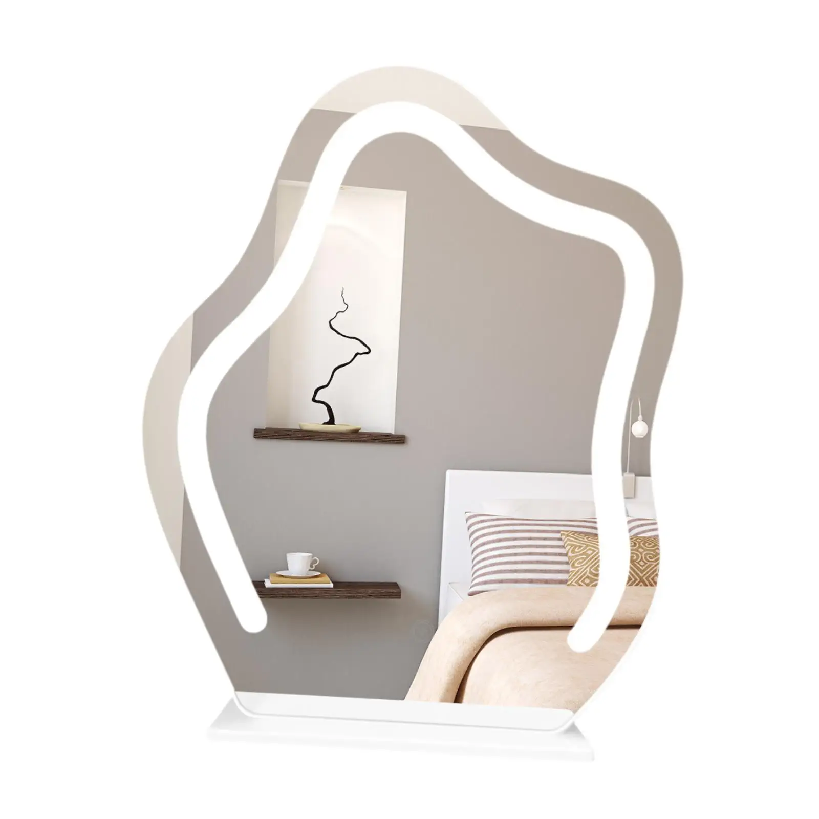 مرآة مكياج ذات 3 أوضاع ألوان لطاولة الزينة وغرفة النوم والفندق