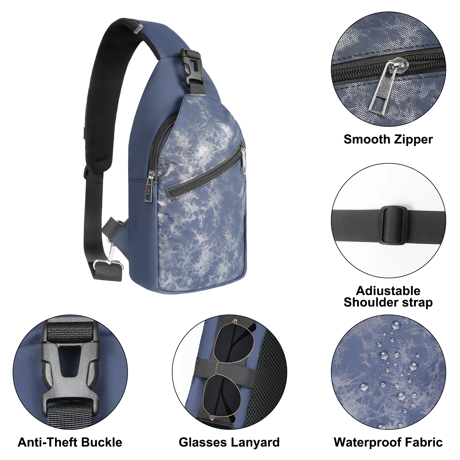 Geestock Men Shoulder Bags Fashion Chest Pack Sling Backpack Small Cross Body Nylon Travel Male Messenger Side Bags Outdoor