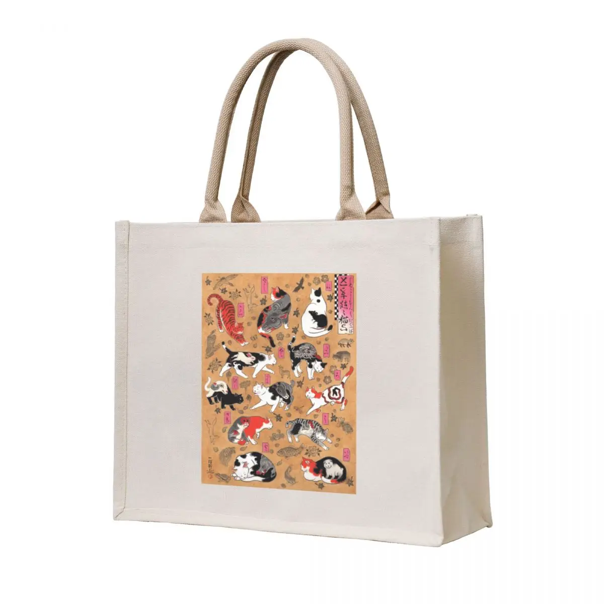 

Antique Japanese Woodblock Print Cats with Tattoos ~ Cat Tattoo Flash Tote Bag shopping bag logo custom bags shopper bags