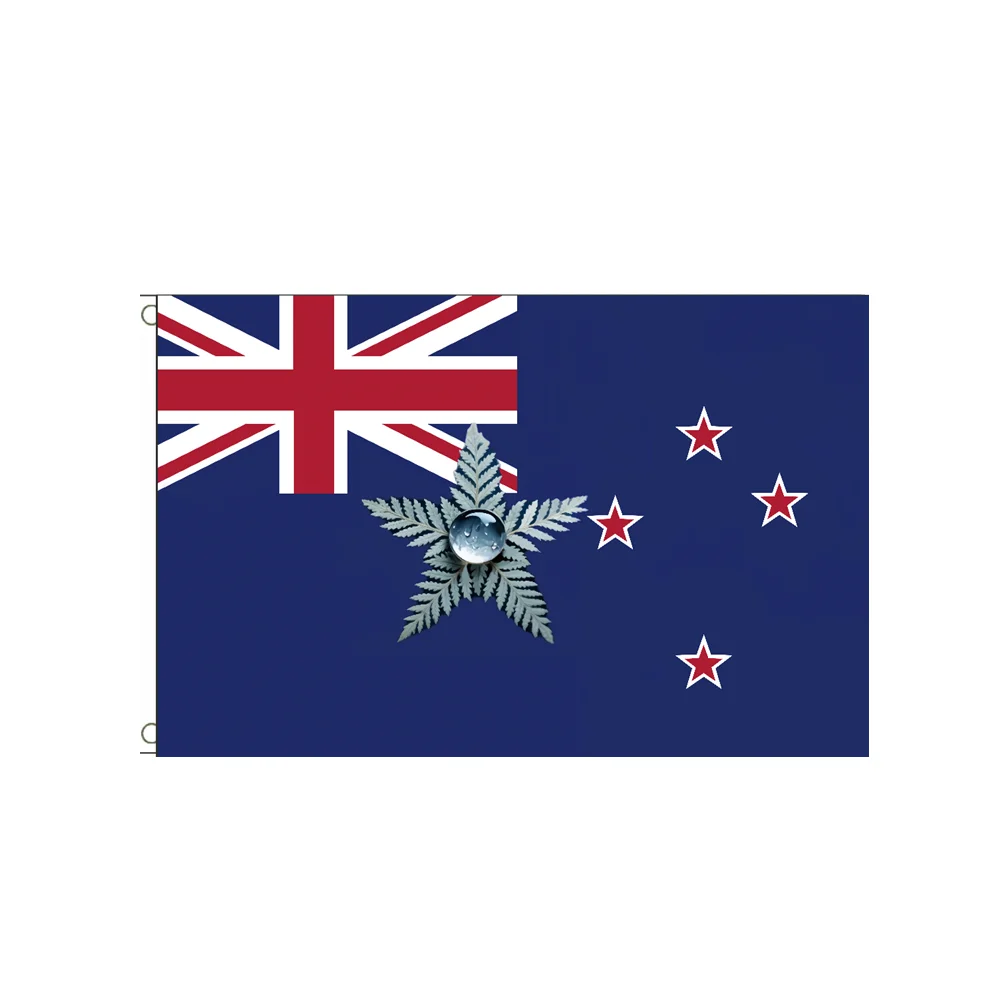 New Zealand Silver Fern Flag 2x3ft 3x5ft Polyester Banner with Brass Grommets for Outdoor Indoor Home Decor