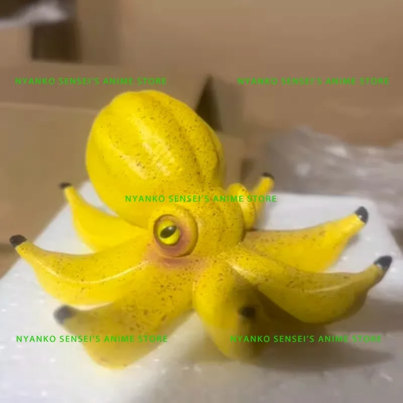 In Stock Banana Octopus Creative Home Resin Ornament Cartoon Decor 12cm Figure Anime Models Toy Doll Gift Hobby Collectible