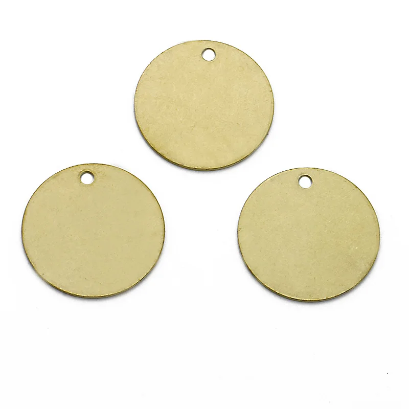 1 * 25mm brass single hole geometric circular copper earrings necklace pendant bag pendant DIY jewelry accessories