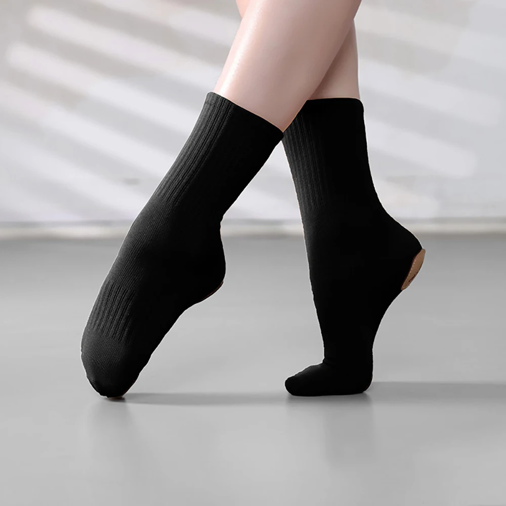 ถุงเท้าเต้นรำกันลื่นสำหรับผู้หญิงและเด็กผู้หญิง ถุงเท้าเต้นรำสมัยใหม่ ถุงเท้าผ้าฝ้ายแบบกลางข้อ ถุงเท้าบัลเลต์มืออาชีพ ถุงเท้าโยคะ ถุงเท้าสำหรับฝึกซ้อมในร่ม