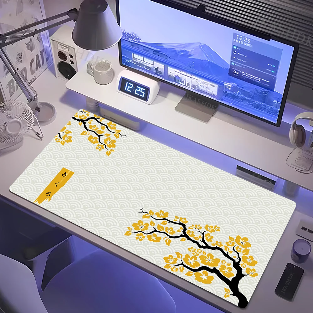 Large Gaming Mousepads Sakura Mouse Pad Computer Mousepad 90x40 Purple and white Mouse Mat Desk Pads PC Keyboard Mats Table Mat