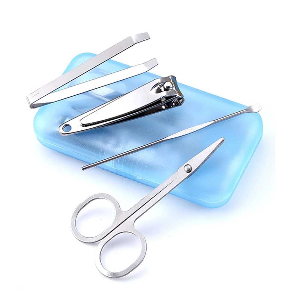 مجموعة مانيكير مكونة من 4 قطع، مجموعة مقصات أظافر، أدوات العناية بقطع الأظافر من الفولاذ المقاوم للصدأ، مجموعات العناية الاحترافية، هدية للرجال والأب