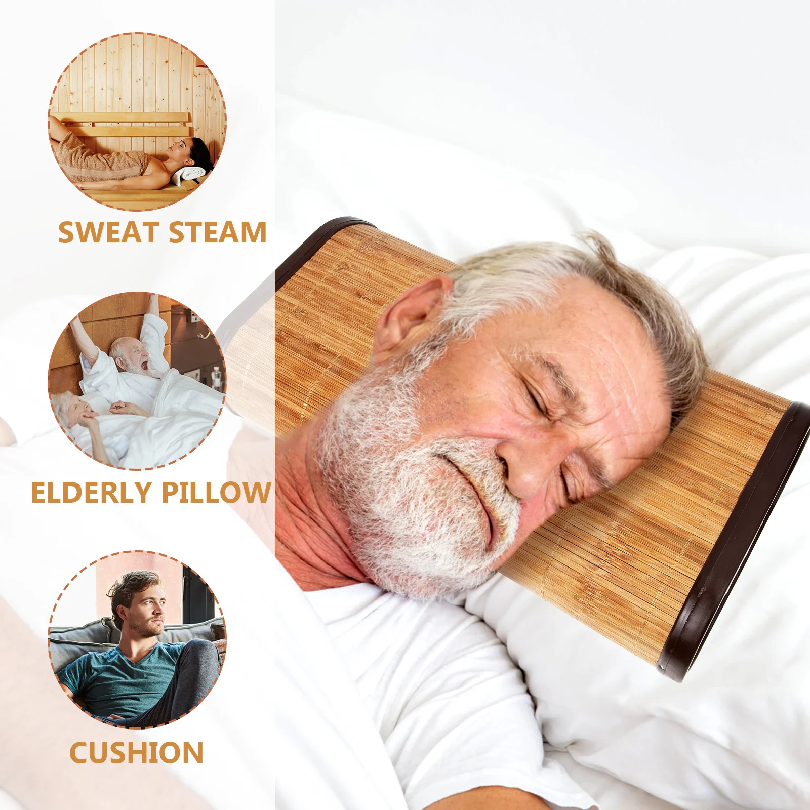 

Cooling Bamboo Pillow Sweat Steam Resistant Bed Pillow Orthopedic Cervical Support for Home Use Comfort