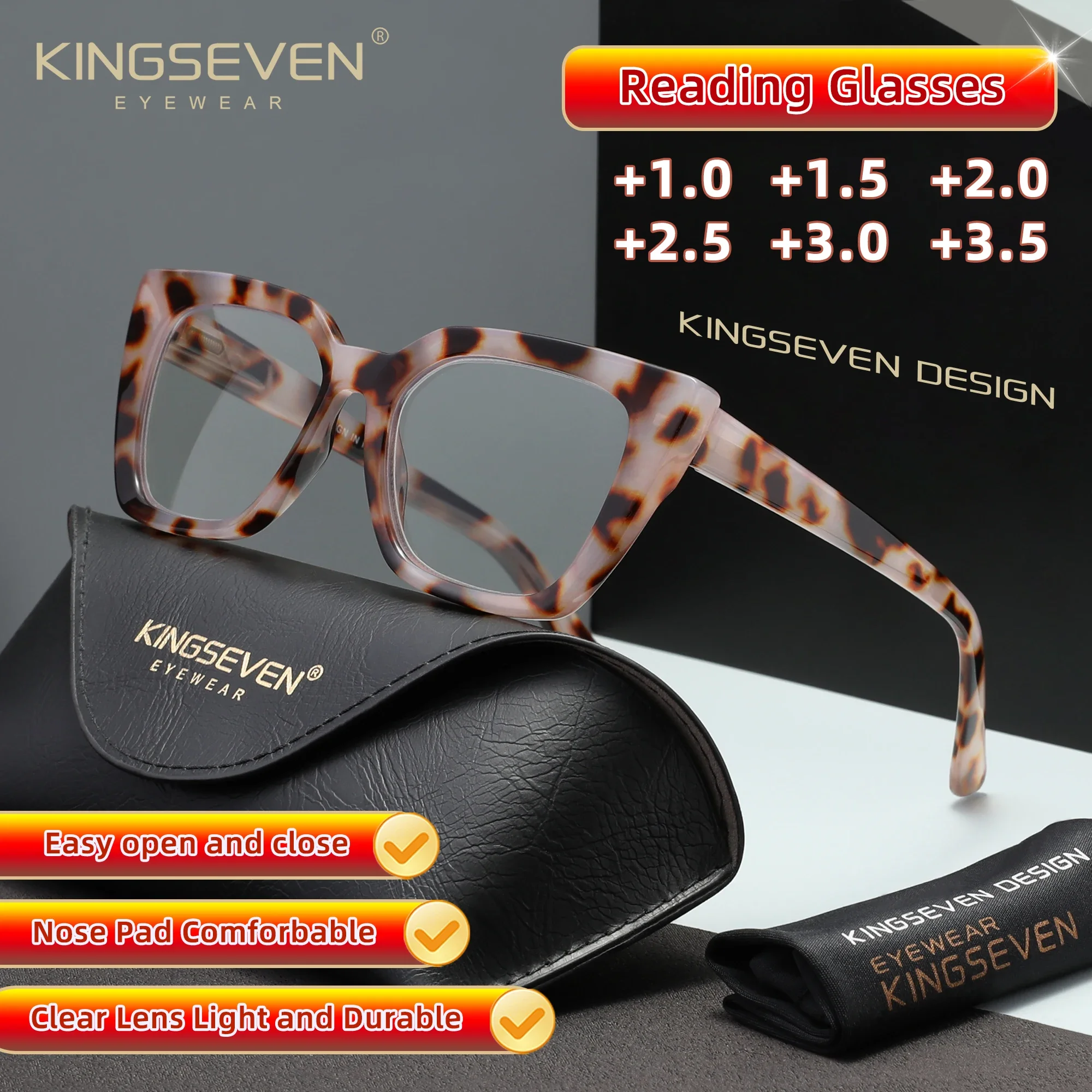 KINGSEVEN KINGSEVEN Men Women Reading Glasses Large Frame Presbyopia EyeGlasses Reader For Elderly +1.0 ~ +3.5 - Aliexpress Deal