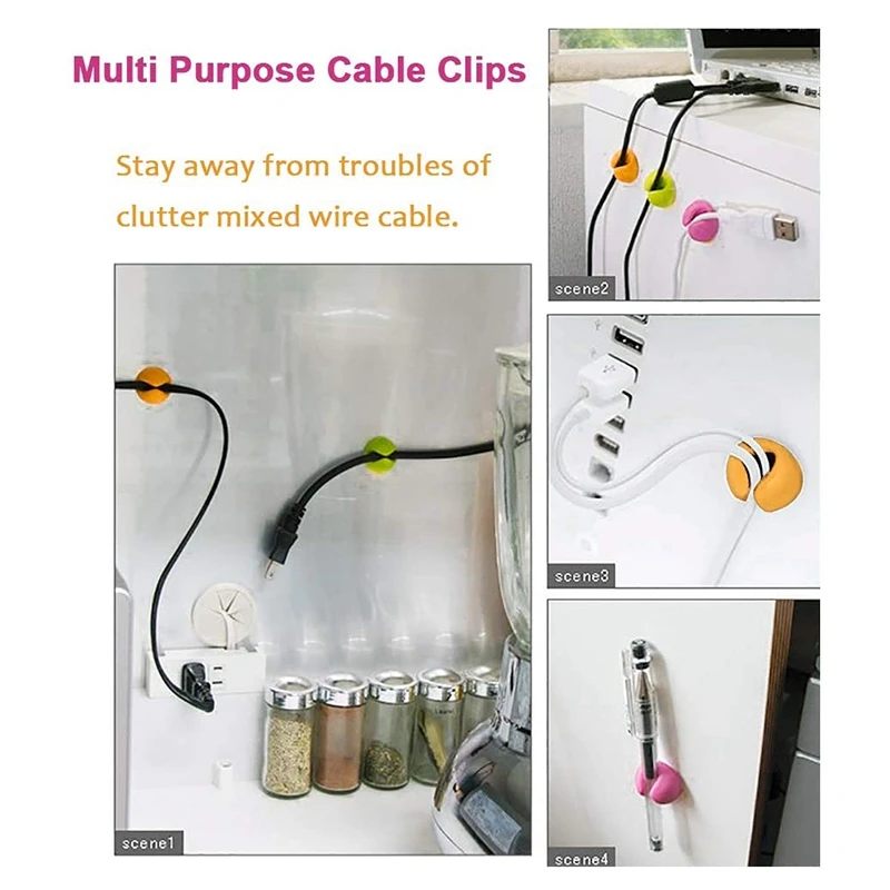 Органайзер для кабеля, держатель для кабеля передачи данных с одним отверстием, зажим для проводов и кабеля, 6 крючков на Клейкой Ленте, органайзер для линии, зажим-держатель