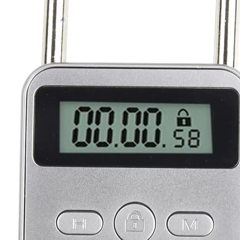 Timing Padlock Metal Timer Lock Home Security LCD Display Multi Function USB Rechargeable Wer-resistance 99 Hours Max