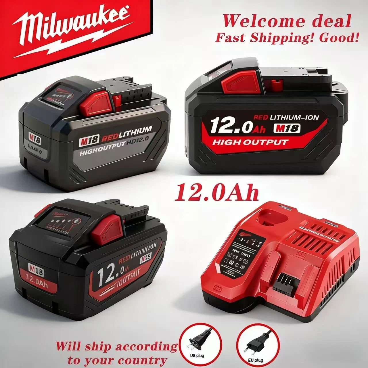 

Milwaukee M18 FB8 Battery, 18V 8.0Ah Li-ion Battery, Durable Power Source for Heavy-Duty Tools