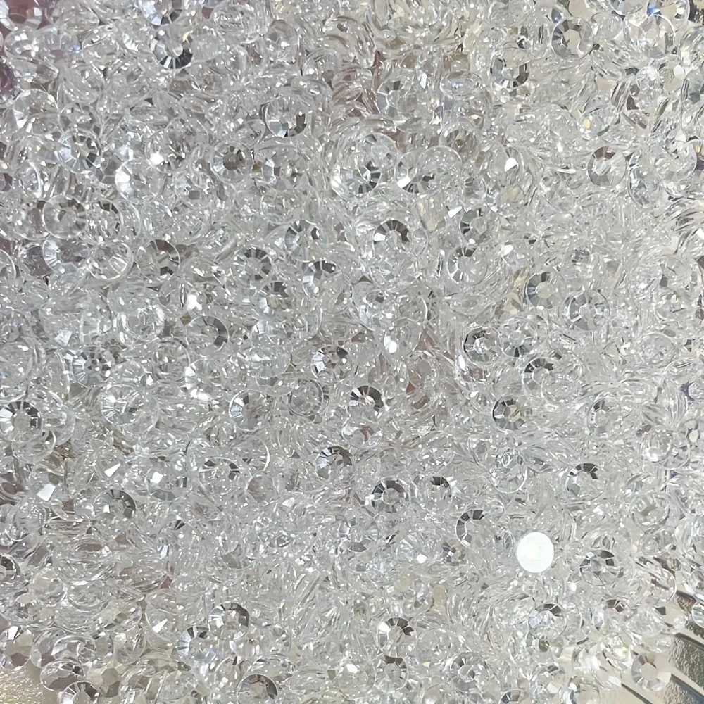 SS4-40 Glass Transparent Naked White Crystal FlatBack Glass Rhinestones Non HotFix for Nail Art Decorations Flat Back Crystal