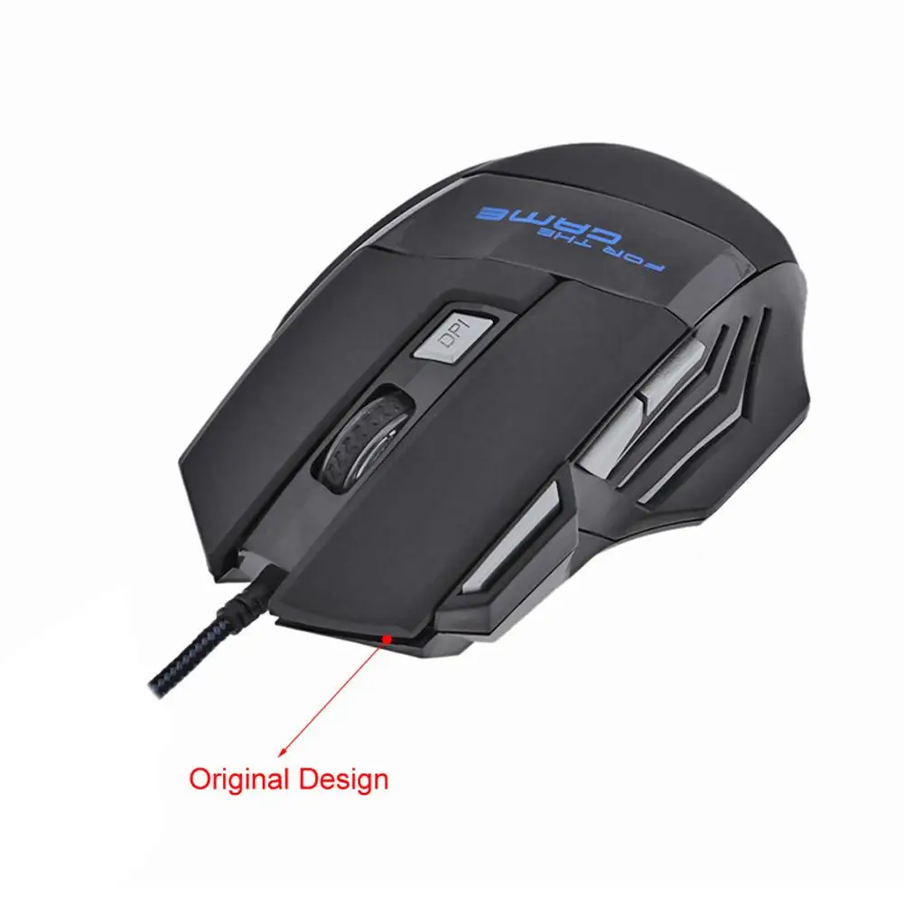 5500 DPI Adjustable Optical PC Gamer Mice Wired Gaming Mouse 7 Button Backlit Laptop Computer Ergonomic Mice Silent