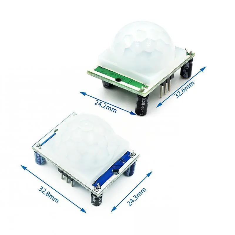 HC-SR501 Infrarot-Sensormodul für die menschliche Erkennung, pyroelektrischer Sensor, importierte Sonde, rote und blaue Platine optional. – Detail 2