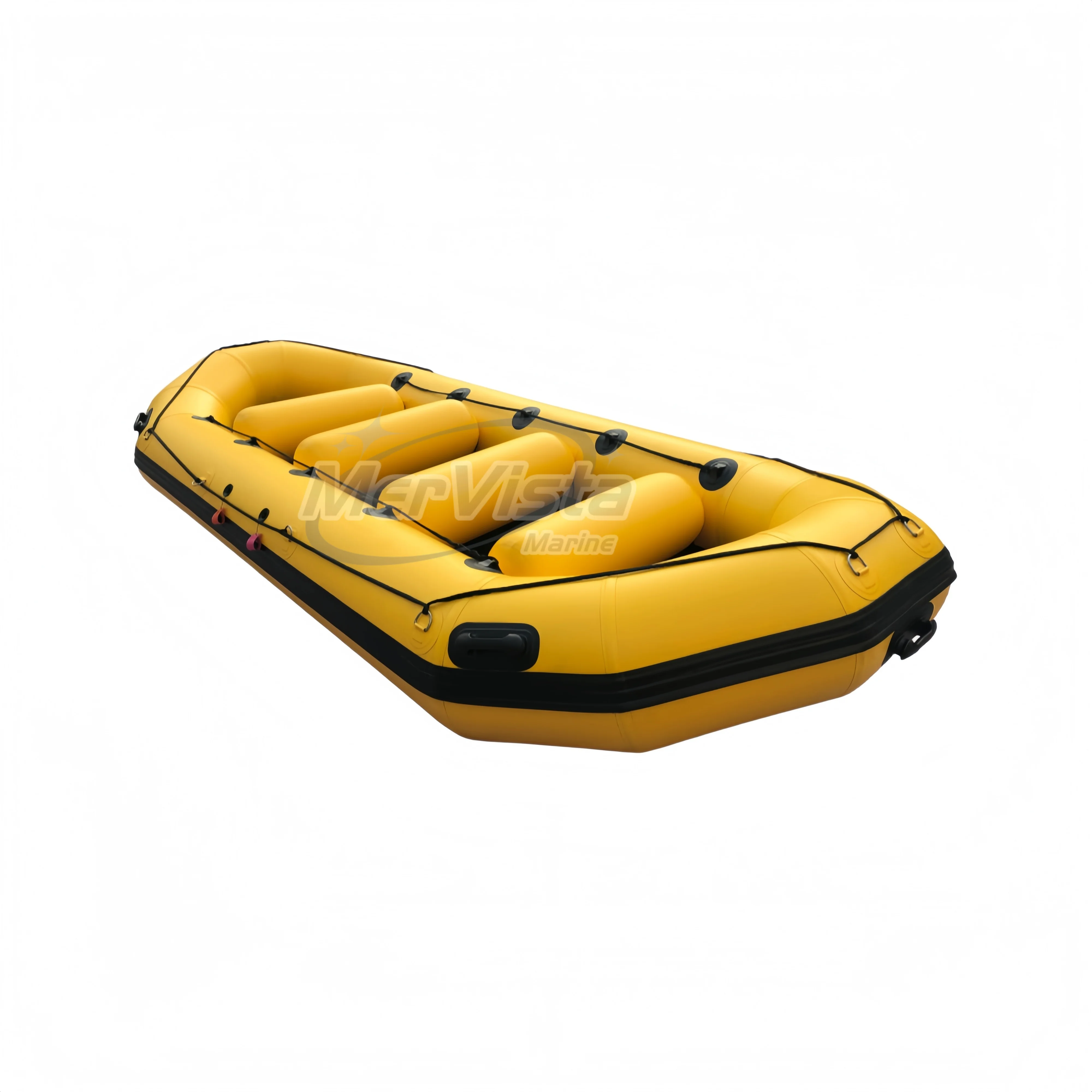 High Quality 480cm Self-Bailing Yellow Rafting Boat 0.9/1.2mm PVC Inflatable For Drifting With Paddles