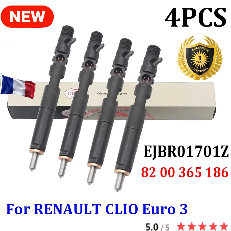 

4 шт. ORLTL НОВЫЙ EJBR01701Z 820036518 Форсунка дизельного двигателя 1701Z для RENAULT CLIO Euro 3.