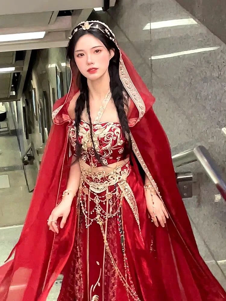 Putri gurun seri Alien Feitian gaun industri berat bordir wilayah barat fotografi gaya Tiongkok untuk wanita