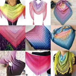 300g Organic Lace Cotton Blend Cake Roll Long Section Dyeing Yarn Hand-woven Shawl Scarf Skirt Hat Crochet Wool
