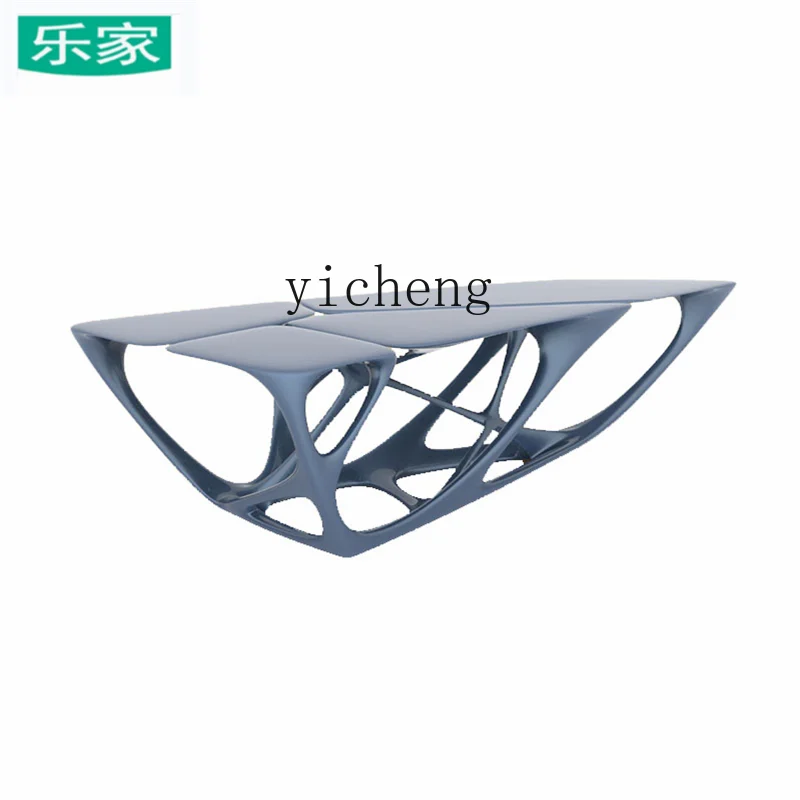 XL Creative FRP Zaha Hollow Coffee Table Shaped Root Tea Table Triangle Design Conference Table