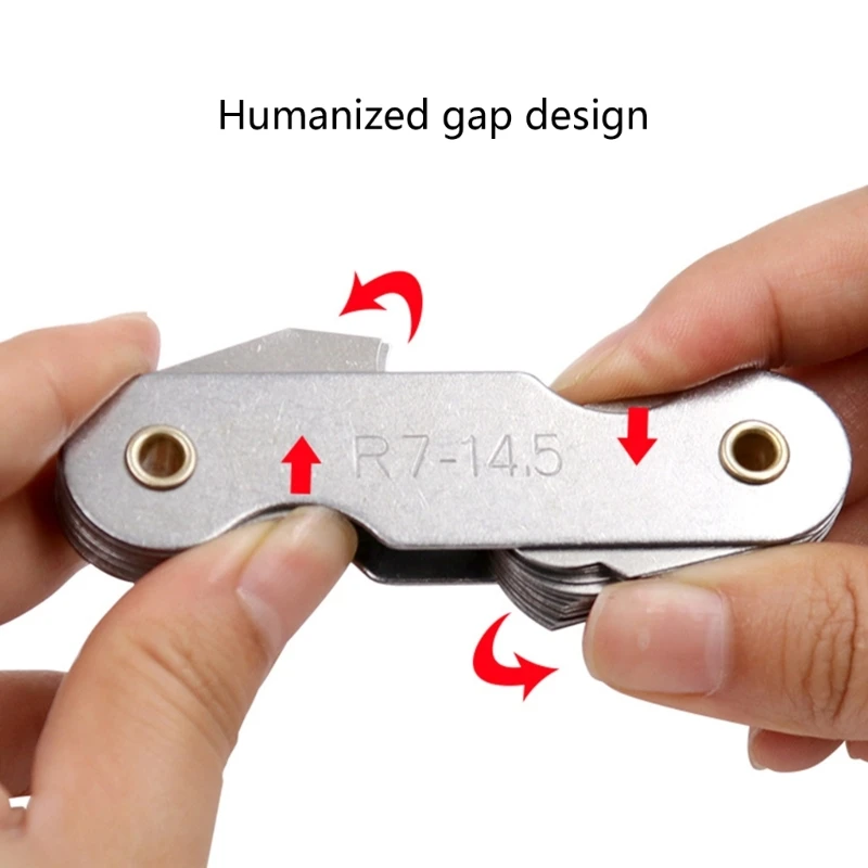 Radius Template R-Gauge R1-6.5 R7-14.5 R15-25 Radius Gage Plate Fillet Gaug External Internal Concave Convex Arc Measuring Tools