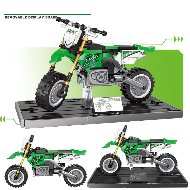 

Конструктор мотоцикла Speed Motorcycle: Японская модель KW KX450, сборная модель двигателя, игрушка-мотоцикл из кирпичиков для коллекции, отличный подарок