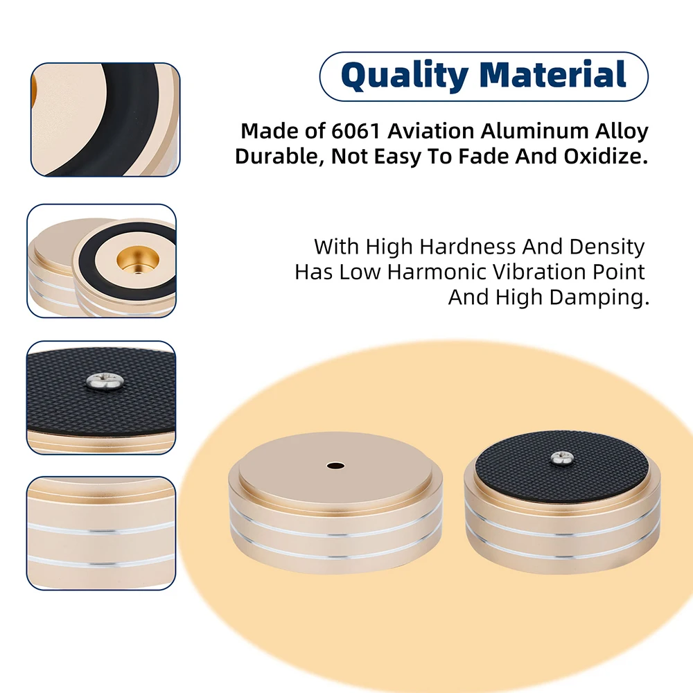 ลำโพงขยายเสียง SP5822G/B/S 4ชิ้นขนาด40x20มม. อะลูมิเนียมแบบไฮไฟแยกขาตั้งแบบจานเสียงแผ่นติดเท้า DAC