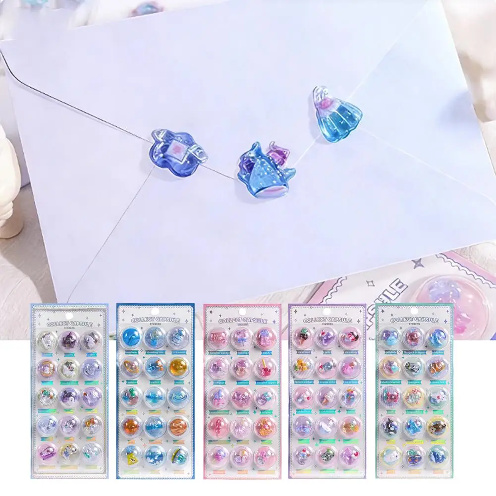 

Captivating 3D Collectibles Creative Space Food Cartoon Round Relief Stickers Scrapbooking Diy Journal Cute Stationery Sticker
