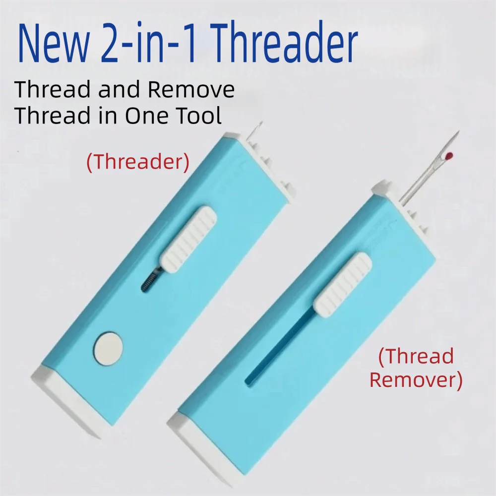 Practical Multi-Functional Needle Threader Eye-Closed Quick Sewing Machine Needle Threader Automatic Fast Pass Seam Ripper