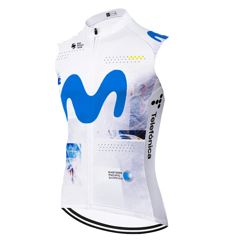 Image of Kein winddicht, Movistar, ärmelloses Fahrradbekleidungstrikot, Ciclismo Ropa, MTB Vara), Mohamed), Mohamedм Estat Museum