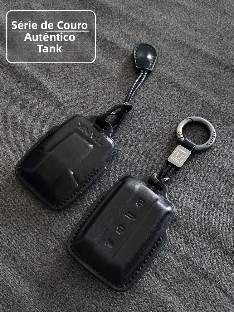 ミニマリスト本革製車キーカバー-tank300-tank400-tank500-hi4t-700-icarren用-無地カラーインテリア装飾アクセサリー