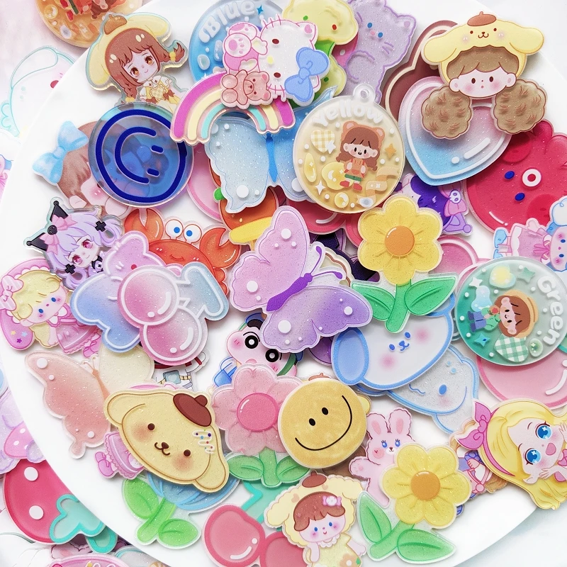 

5/10Pcs Acrylic Animals Flower Cartoon Patch DIY Jewelry Making Hairclip Accessories Phone Case Patch Crafts Hairpins Materials