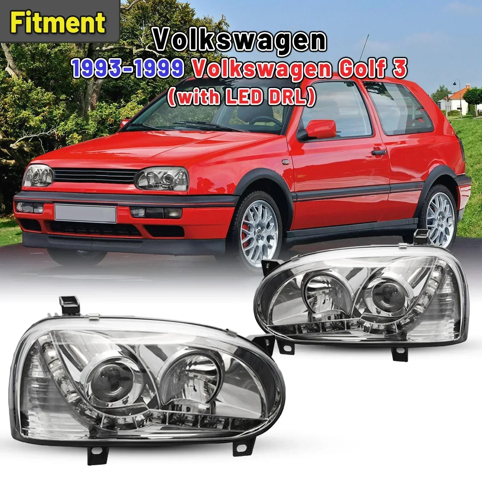 Winjet Factory Golf 3 Head Front Lamp light Headlights For  vw Golf 3 mk3 1992 1993 1994 1995 1996 1997