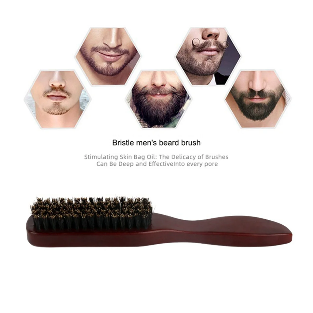 Brush for Smoothing Hair, Boar Hair Brush,for Women and Men Hair Brush Barber Beard Brush Dark Red