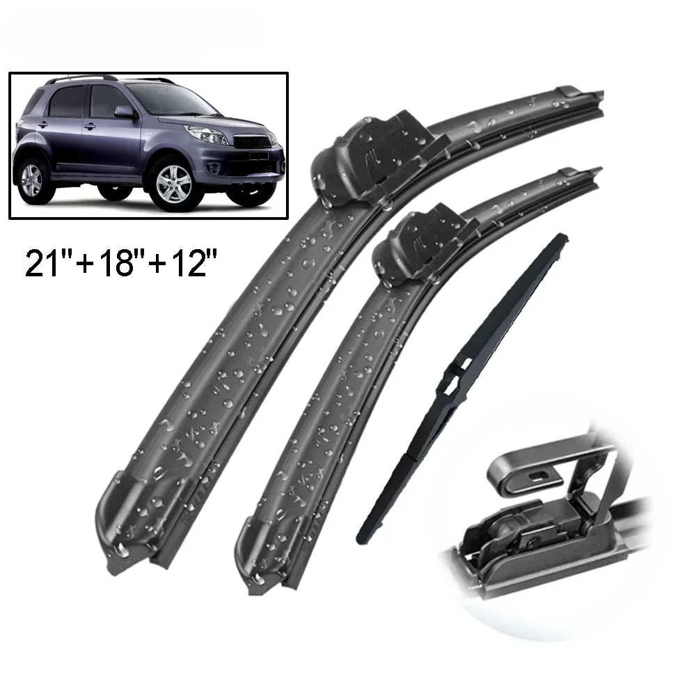 Car Wiper Front & Rear Wiper Blades Set Kit For Daihatsu Terios J200 F700 2006 - 2017 Windshield Windscreen Window 21