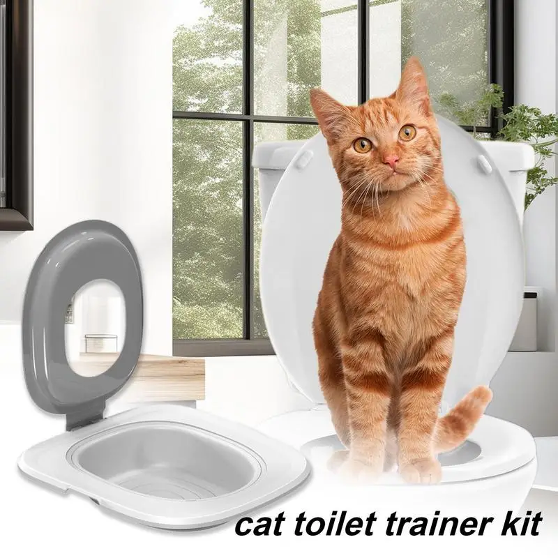 Cat Toilet Training Kit Toilet Cat Use Trainer Cat Potty Trainer Kit Reusable Toilet Litter Box Trainer For Hygienic Pet