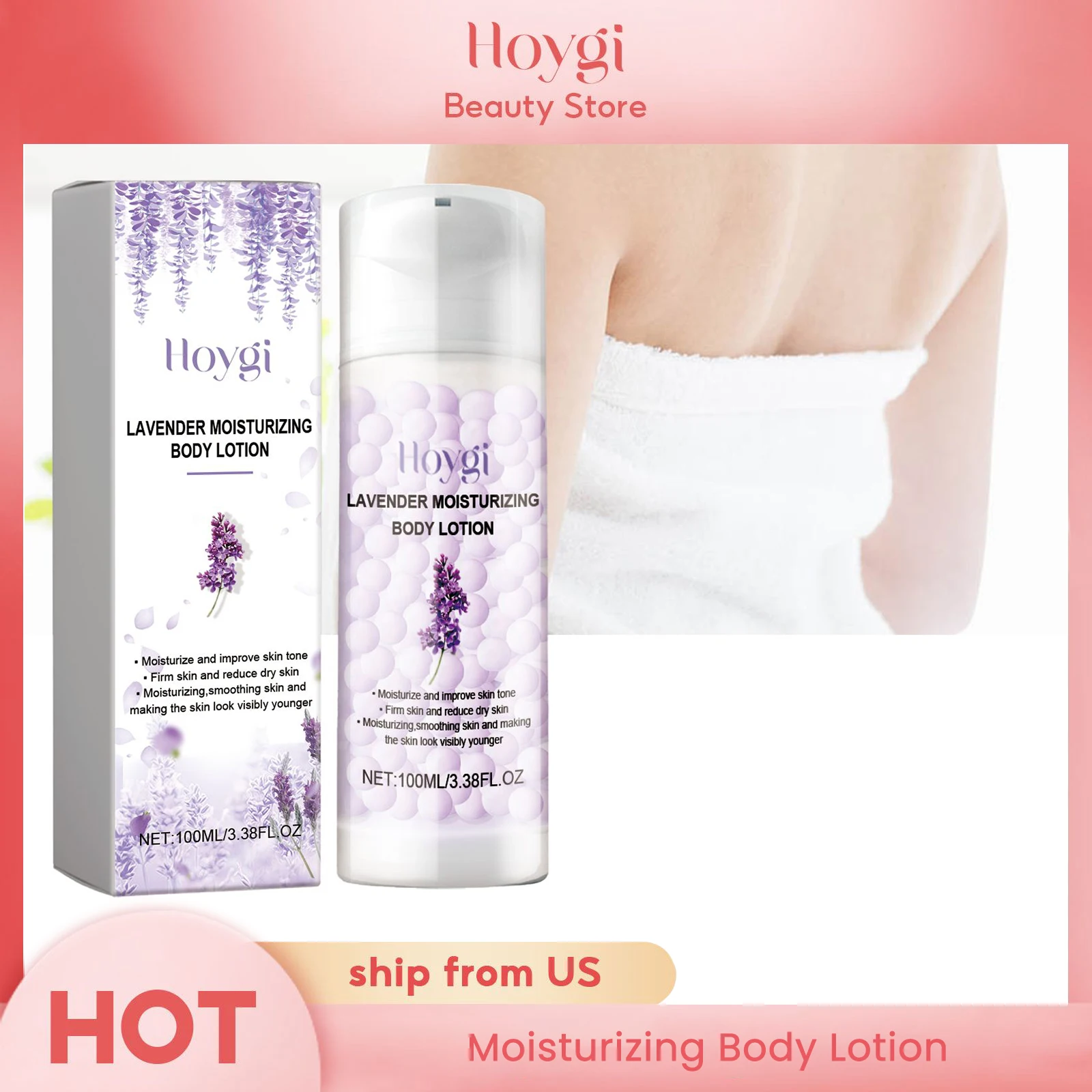 Hoygi Lavender Skincare Cream Lightening  Serum Fast Moisturizing and Soothing Dry Rough Smooth Delicate Fragrance Body Lotions