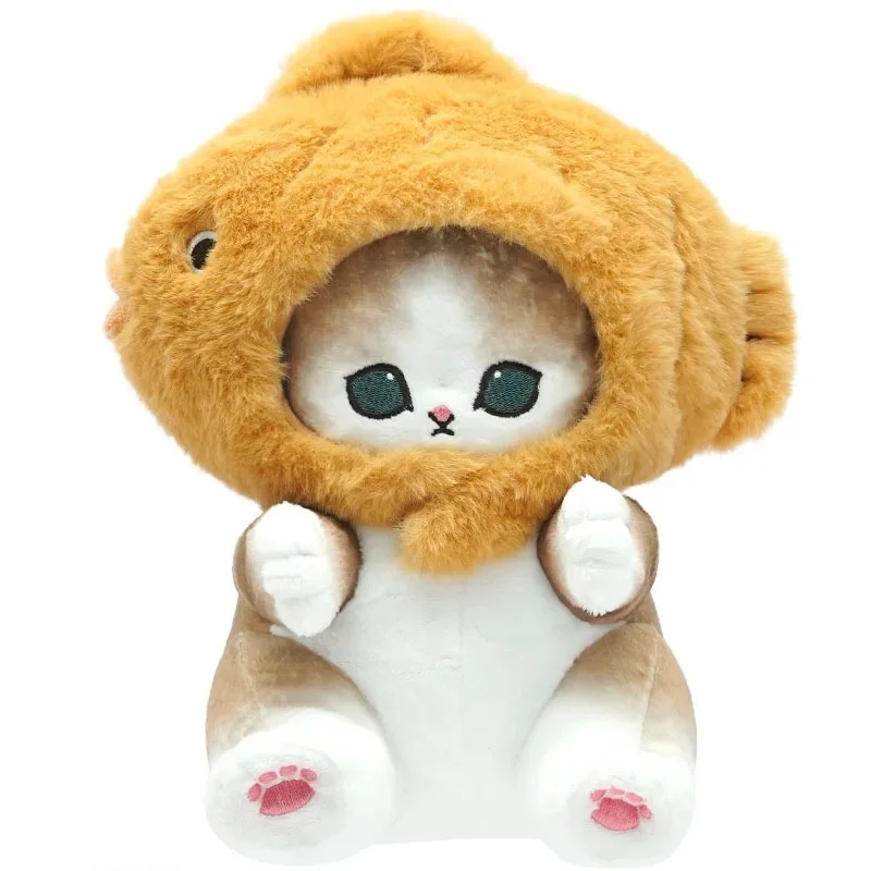 Genuine Mofusand Shark Cat 20cm Soft Kawai Stuffed Plush Doll Cute Food Cat Series Detachable Head Cover Plushie Kids Gift Toys