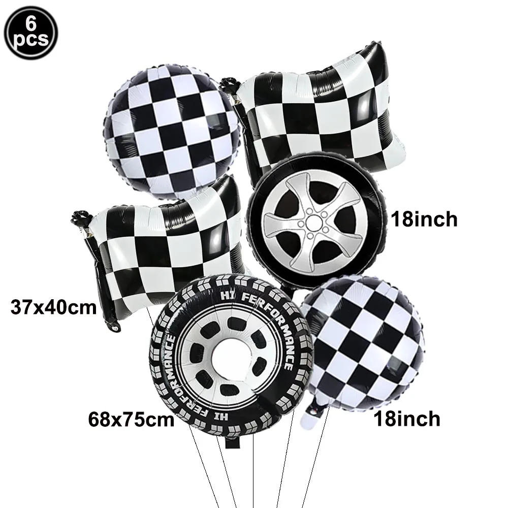 40'' Nummer Rennwagen Ballon Rennstrecke Ballon LKW Fahrrad Räder Reifen Rennwagen Thema Partyzubehör Jungen Geburtstag Partybevorzugung