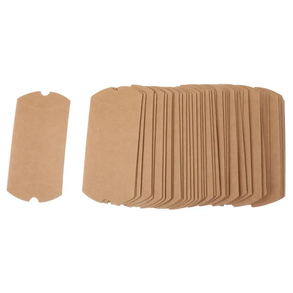 Kraft Paper Pillow Box Sweet Candy Case Brown Favor Boxes Papery for Parties and Wedding Events