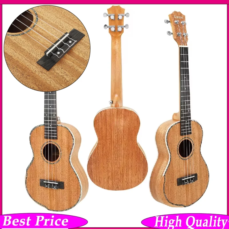 IRIN 26 Inch Ukulele Solid Mahogany Instrument Armrest Ergonomic Design Mini Acoustic Guitar for Beginner Learning Performance