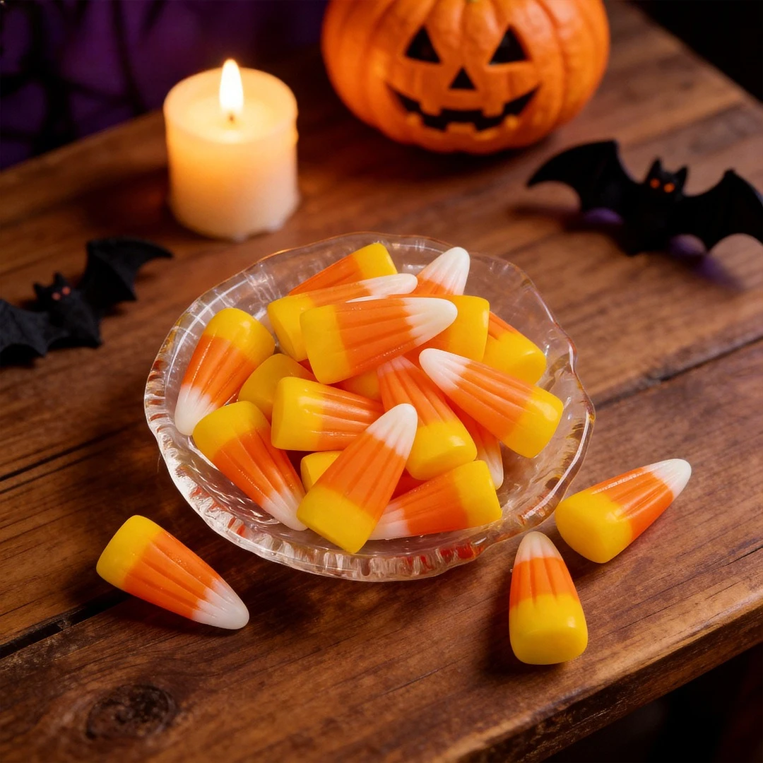 10-100pcs Halloween Resin Candy Corn Artificial 3D Candy Corn Bead Fall Faux Fake Corn Candy Halloween Party Decorations