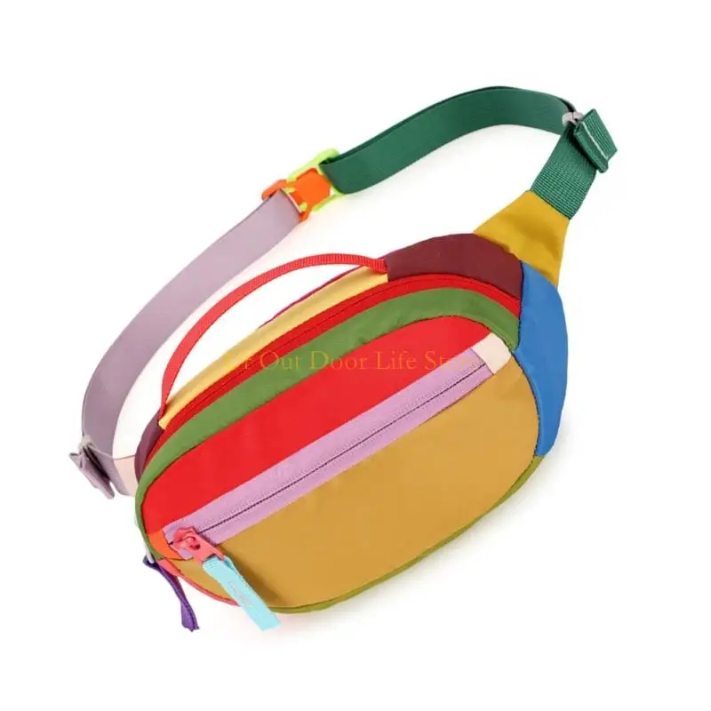 77UF Waist Pack with Color Blocking Design Suitable for Running Hiking Travel Use