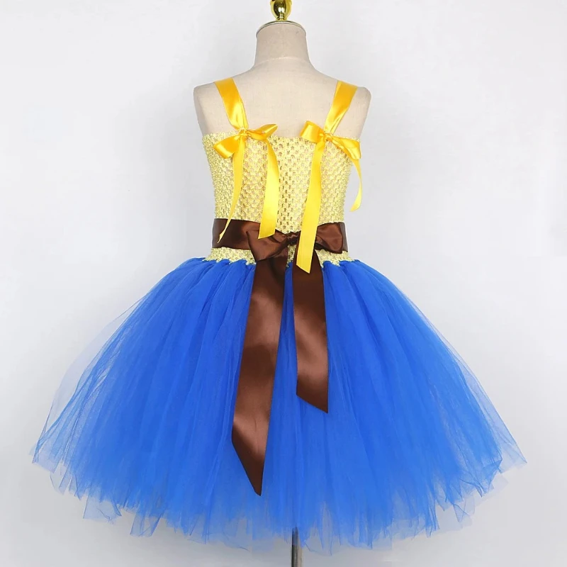 Cowgirl Toy Woody Dresses for Girls Christmas Halloween Outfits Kids Puppet Cosplay Costumes Fancy Tutus with Cowboy Hat Scarf image 4