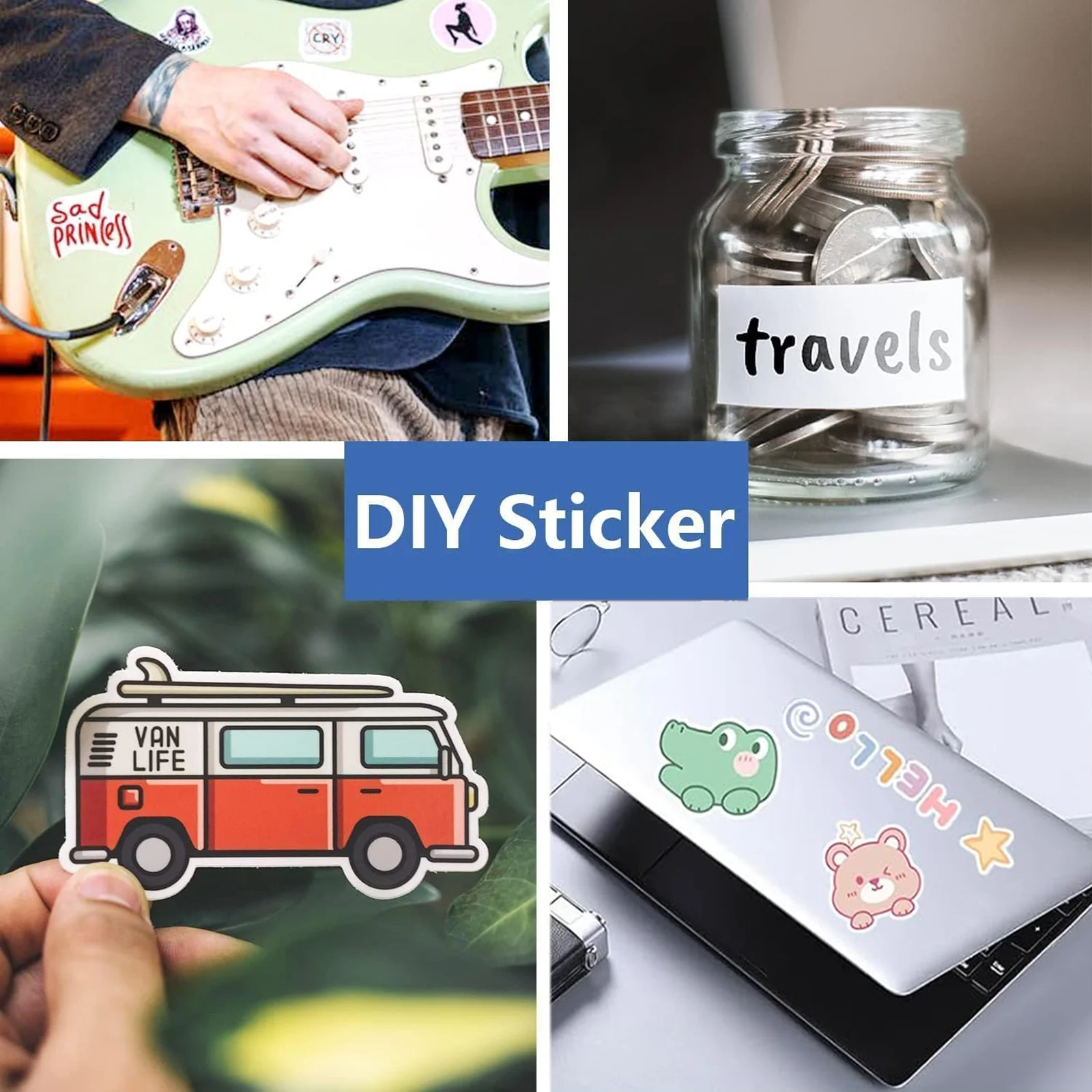 50 Sheets A4 Glossy White Label Sticker Paper for Inkjet Printing 8.3×11.7" DIY for Mailing, Office, Home Organization & Crafts