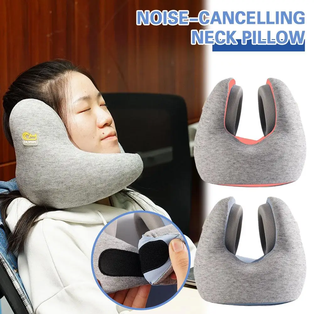 U Shaped Noise Reduction 30Db Neck Pillows Noise Cancelling Pillow Travel Sleep Pillow Cervical Healthcare Soft Neck Support