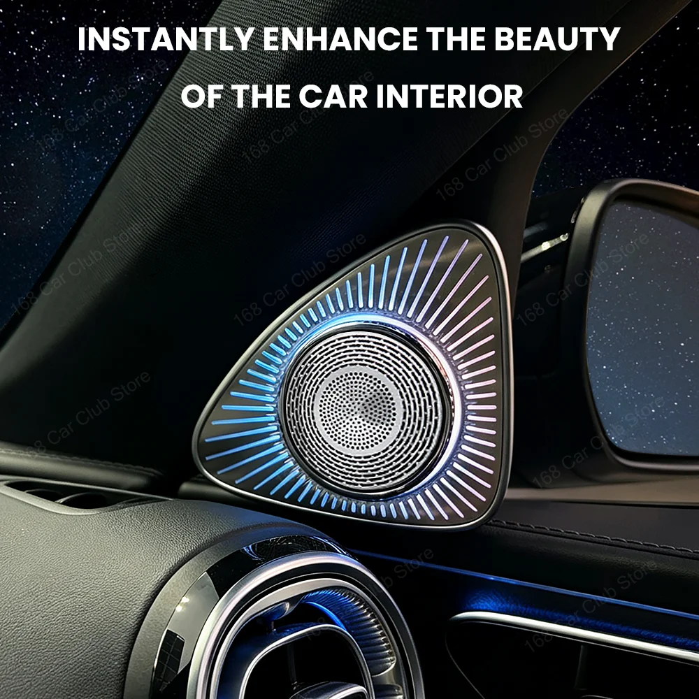 LED 3D 4D 5D Speaker 64 Color Ambient Light For Mercedes Benz W206 C-class 2022+ Car RGB LED Treble Horn Refit Accessory