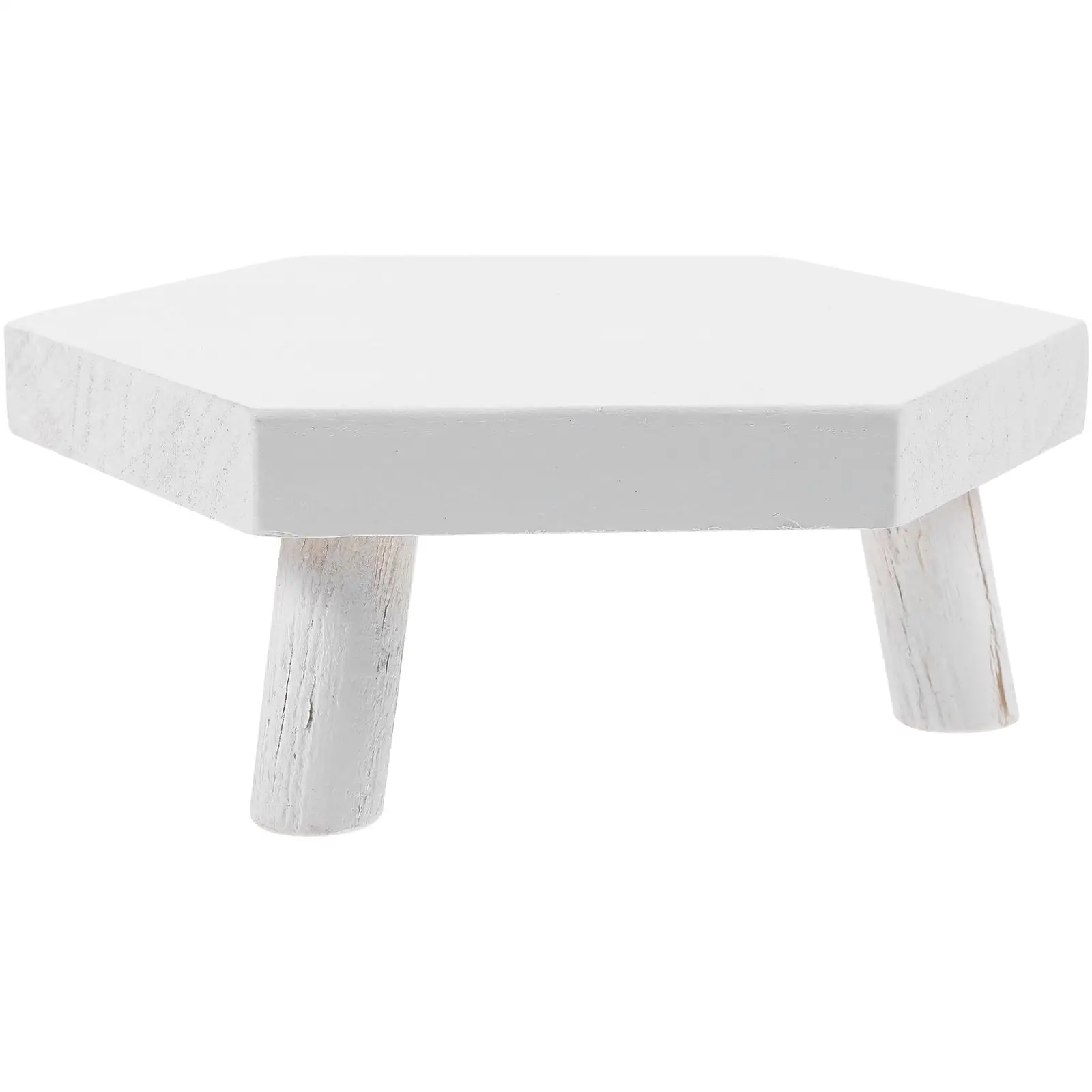 

Wooden Plant Stand Small Stool M Size White High Leg Balcony Garden Indoor Use Strong Durable Smooth Edge Planter Riser