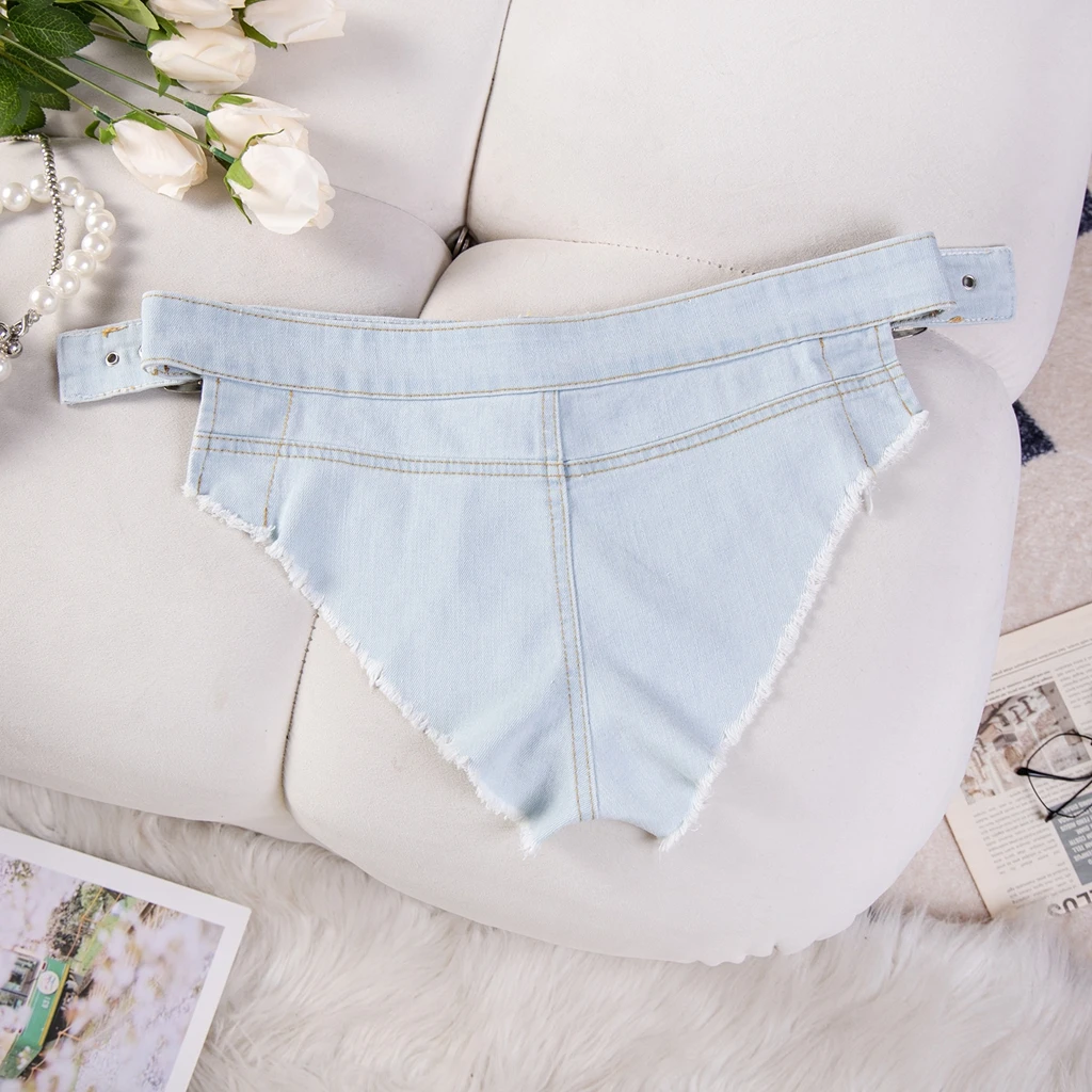 шорты y2k New Stylish Low-Waist Slimming plus Size Elastic Summer Denim Shorts for Women Trendy Sexy High Waist Flared Jeans view 4