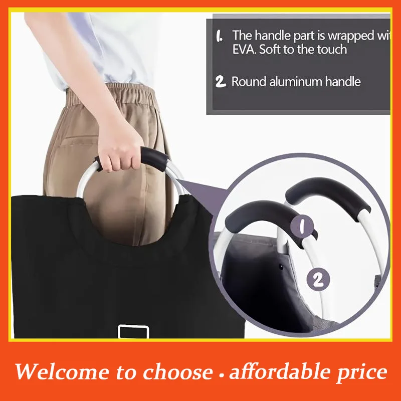 ***82L Empty Bottle Storage Basket Folding Kitchen Wastewater Bottle Collector Bag With Aluminum Handle Large Capacity Bin'