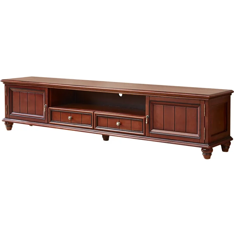 FG26American solid wood TV cabinet living room furniture audio-visual length double door double drawer cabinet